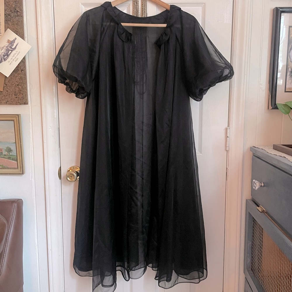 Vintage “Vanity Fair” Black Sheer 1950’s Robe